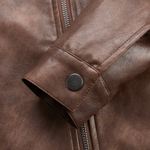 Women's Lapel Vintage Faux Leather Jacket