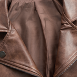 Women's Lapel Vintage Faux Leather Jacket