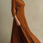 Elegant 70s Style Blazer Style Velvet Dress
