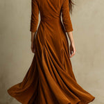 Elegant 70s Style Blazer Style Velvet Dress