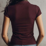 Classic Zip-Neck Snow-Wash Knit Top