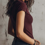 Classic Zip-Neck Snow-Wash Knit Top