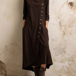 Boho-Inspired Midi Dress With Side Button Placket