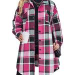 Zeagoo Womens Plus Size Flannel Plaid Button Down Shacket Jacket