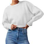 Zeagoo Womens 2024 Fall Crewneck Cropped Sweater