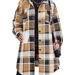 Zeagoo Womens Plus Size Flannel Plaid Button Down Shacket Jacket