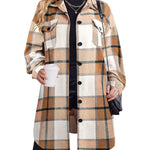 Zeagoo Womens Plus Size Flannel Plaid Button Down Shacket Jacket