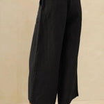 100% Linen Pocket Wide Leg Pants THALIA