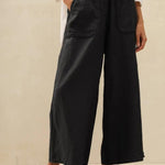 100% Linen Pocket Wide Leg Pants THALIA
