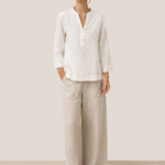 100% Linen Pocket Wide Leg Pants THALIA