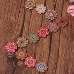 About 100Pcs Multi-Color Floral Pattern Buttons