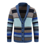 Men's Colorblock Lapel Sweater Jacket