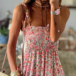 Ready To Vacation Floral Print Smocked Waist Maxi Dress