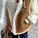 New fur-integrated lamb wool fashionable and versatile vest