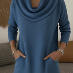 Women's Soft Swing Collar Suede Pocket Pullover