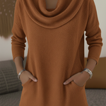 Women's Soft Swing Collar Suede Pocket Pullover