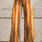 Margovil High Rise Color Block Printed Wide Leg Pants