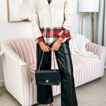 Classic Long Sleeves Button Down Plaid Blouse Shirt