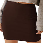 Margovil High Rise Solid Bodycon Mini Skirt