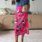 Margovil High Rise Tropic Print Midi Skirt