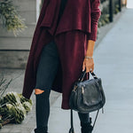 Fireside Pocketed Oversized Drape Neckline Knit Cardigan