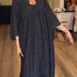 Elegant Black Hollow Pattern Dress