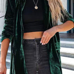 women's casual gold velvet suit jacket