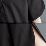 Irregular Clipping Solid Color Lapel Shirts Tops