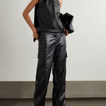 Sleeveless Asymmetric Solid Color High Neck Vest Top