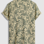 Men's Retro Floral Cuban Collar Shirt Casual Shorts Set
