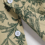 Men's Cuban Collar Floral Casual Short Sleeve Shirt