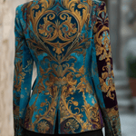 Luxury Bohemian Baroque Velvet Tailored Blazer