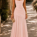 Margovil Sleeveless Back Criss Cross Swing Maxi Dress