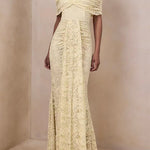 Off Shoulder Lace Mermaid Maxi Dress