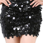 Margovil Shiny Sequin Bodycon Mini Skirt