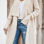 Fireside Pocketed Oversized Drape Neckline Knit Cardigan