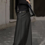 H-Line Loose Polka-Dot Split-Joint Skirts