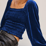 Plain Ruffle Sleeve Buttoned Plus Size Boho Top