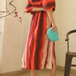 Ombre Sleeveless V-Neck Dress