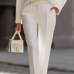 Luxe Ivory Oversized Shirt & Tailored Trouser Two-Piece Set