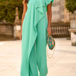Fashion Diary Ruffle Design One Shoulder Formal Jumpsuit