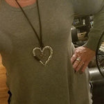 Women's Vintage Cross Love Heart Pendant Necklace