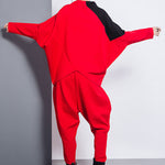 Casual Loose Split-Joint Solid Color High-Waisted Harem Pants
