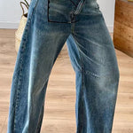 Vintage Pocketed Wide Leg Denim Pants