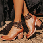 Elsa | Classic Leather Strap Heels