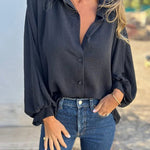 Margovil Batwing Long Sleeves Button Front Solid Shirt