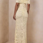 Off Shoulder Lace Mermaid Maxi Dress