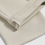 Men's solid color textured Puff Grid casual round neck sweatshirt and casual pants set