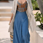 Loose Wide Leg Solid Color Split-Joint Jean Pants Bottoms Trousers