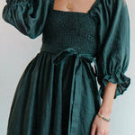 FRENCH RUFFLED LANTERN SLEEVES MULTI-WEAR DRESS